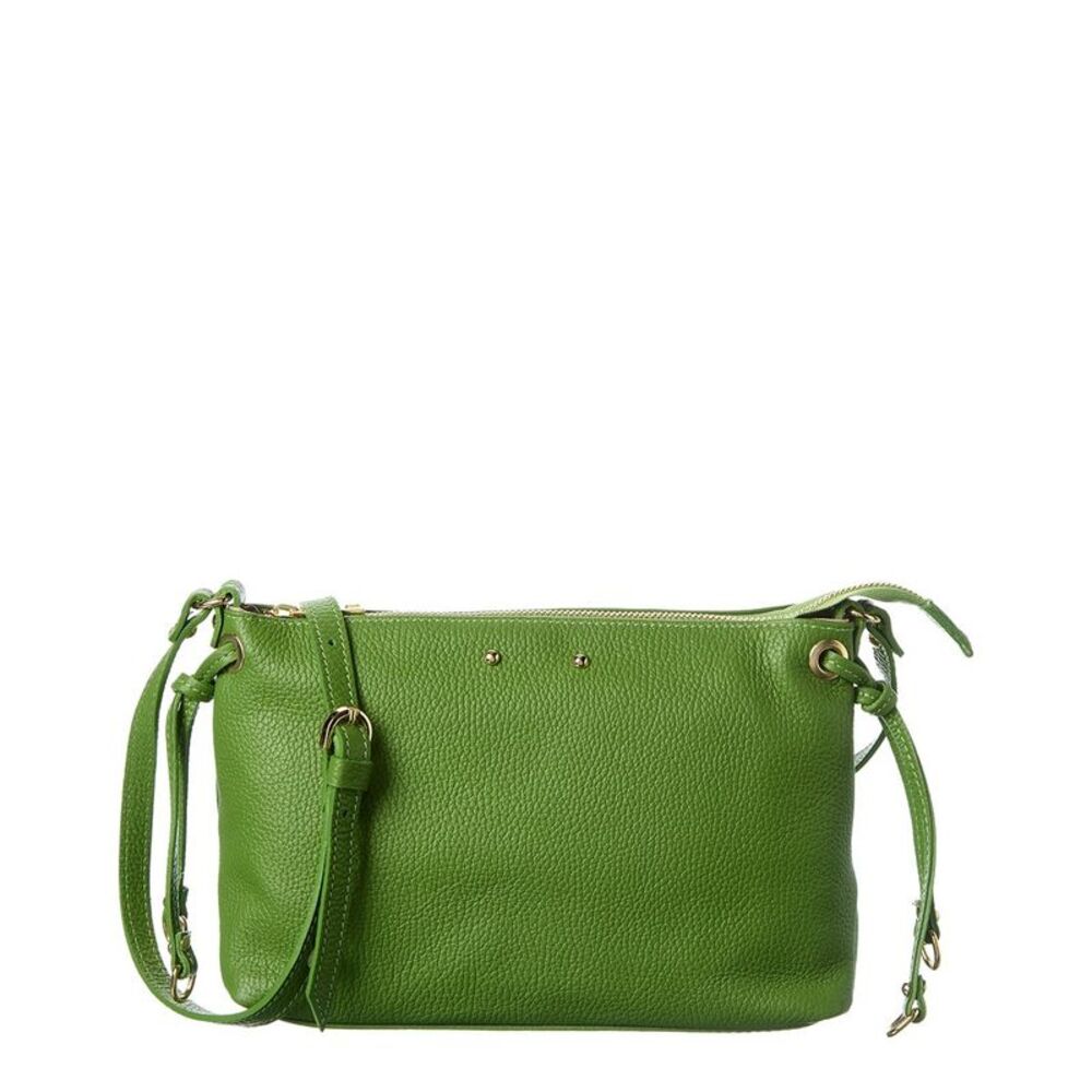 Italian Leather Crossbody, Green